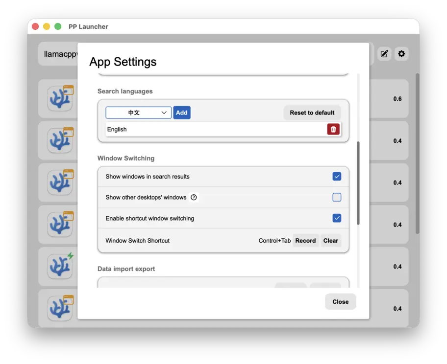 7. Search languages & window switching