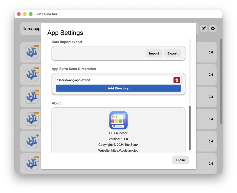 8. Import / export & extra scan directories